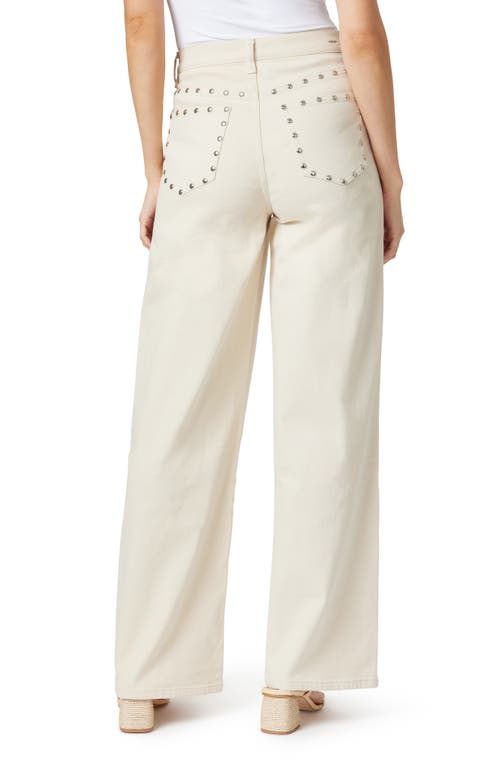 Habitual Studded Wide Leg Jeans In Ecru