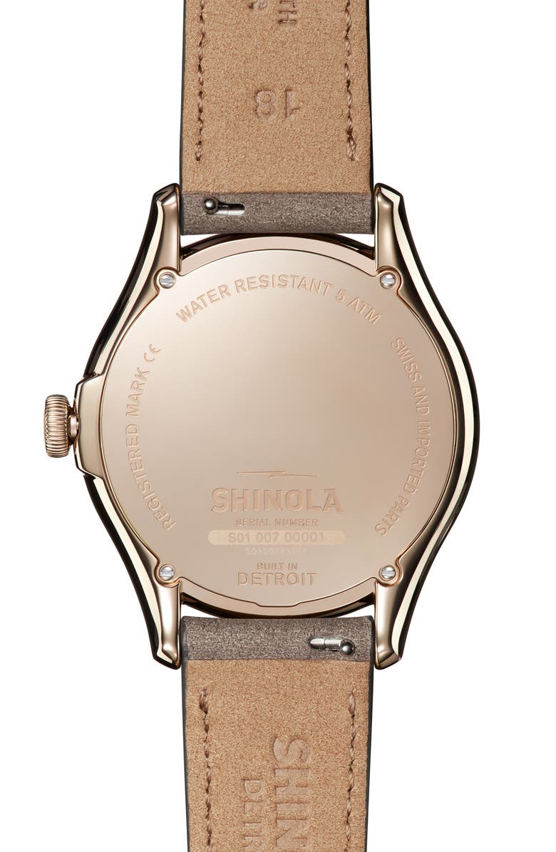 Shinola The Vinton Leather Strap Watch, 38mm, Alternate, color, 