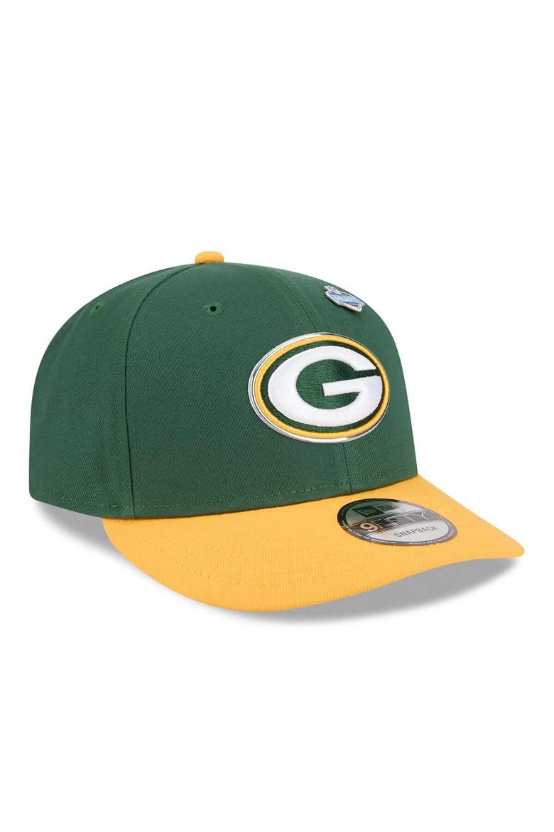 Men's New Era  Green/Gold Green Bay Packers 2026 NFL Draft On Stage Pre-Curved 9FIFTY Snapback Hat, Alternate, color, Green