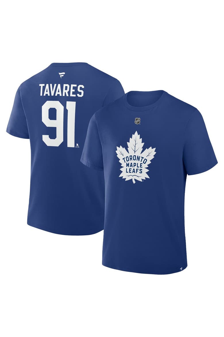 Men's Fanatics John Tavares Blue Toronto Maple Leafs Authentic Stack Name & Number T-Shirt, Main, color, Blue