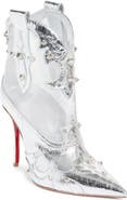 Christian Louboutin Bootiag Studded Metallic Leather Bootie