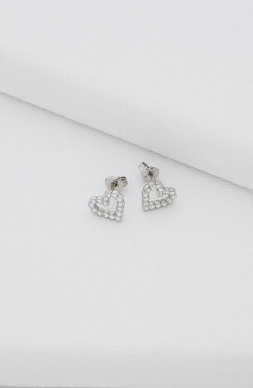 Ted Baker Amorina Crystal Halo Heart Stud Earrings In Silver Tone/clear Crystal