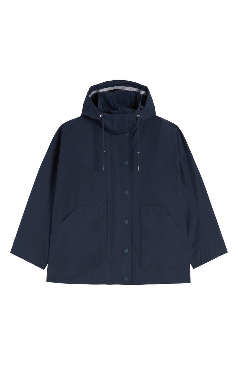 MM by Max Mara Labbro Hooded Raincoat, Alternate, color, Navy