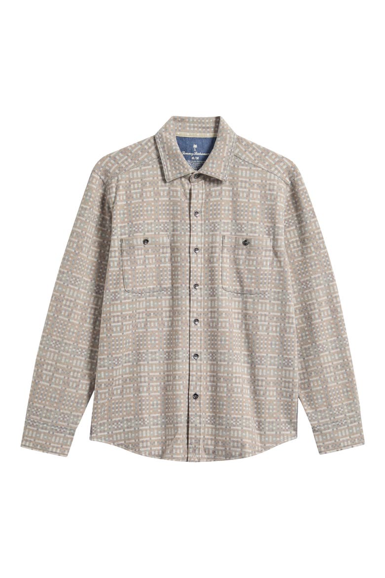 Fireside Pixel Point Long Sleeve Button-Up Shirt, Main, color, COCONUT