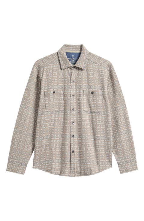 Fireside Pixel Point Long Sleeve Button-Up Shirt