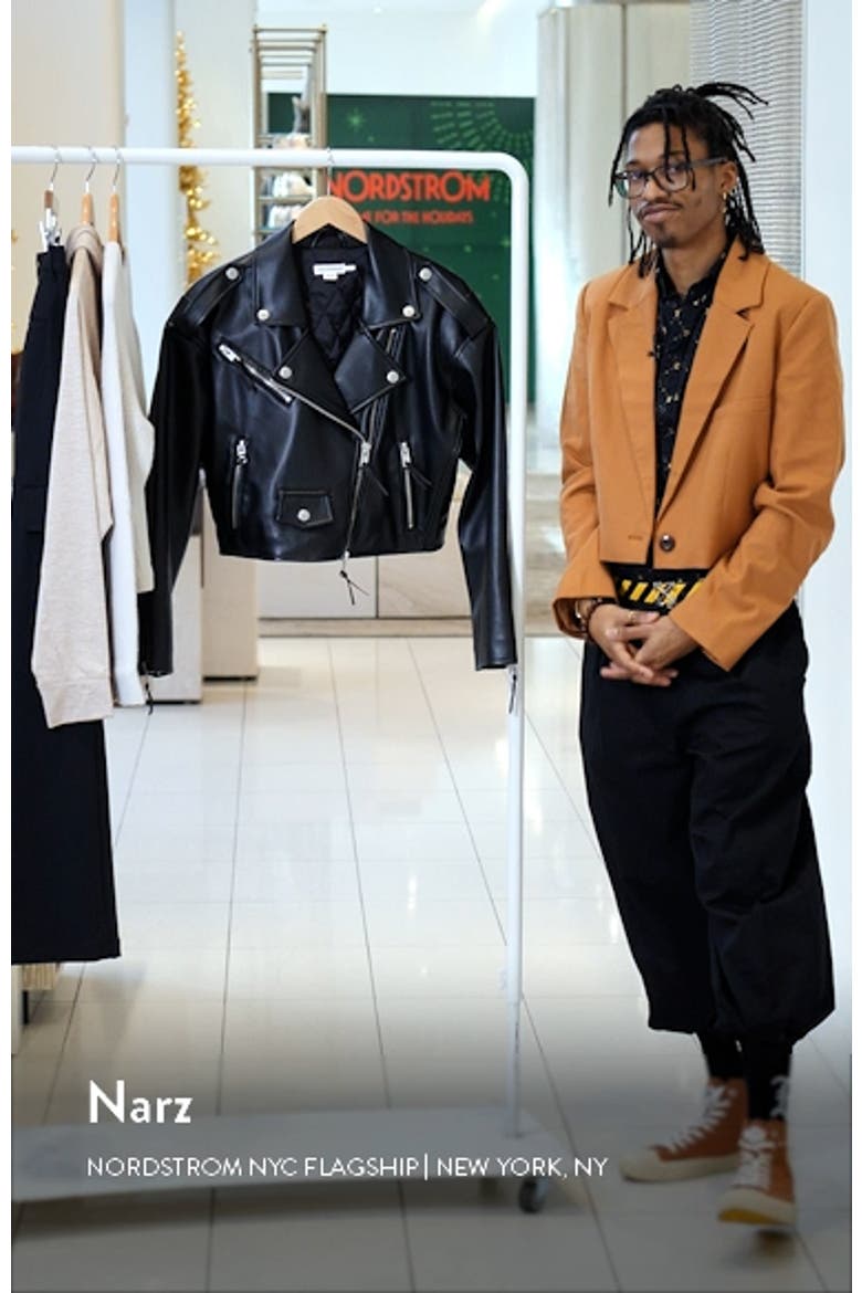 Faux Leather Crop Moto Jacket video