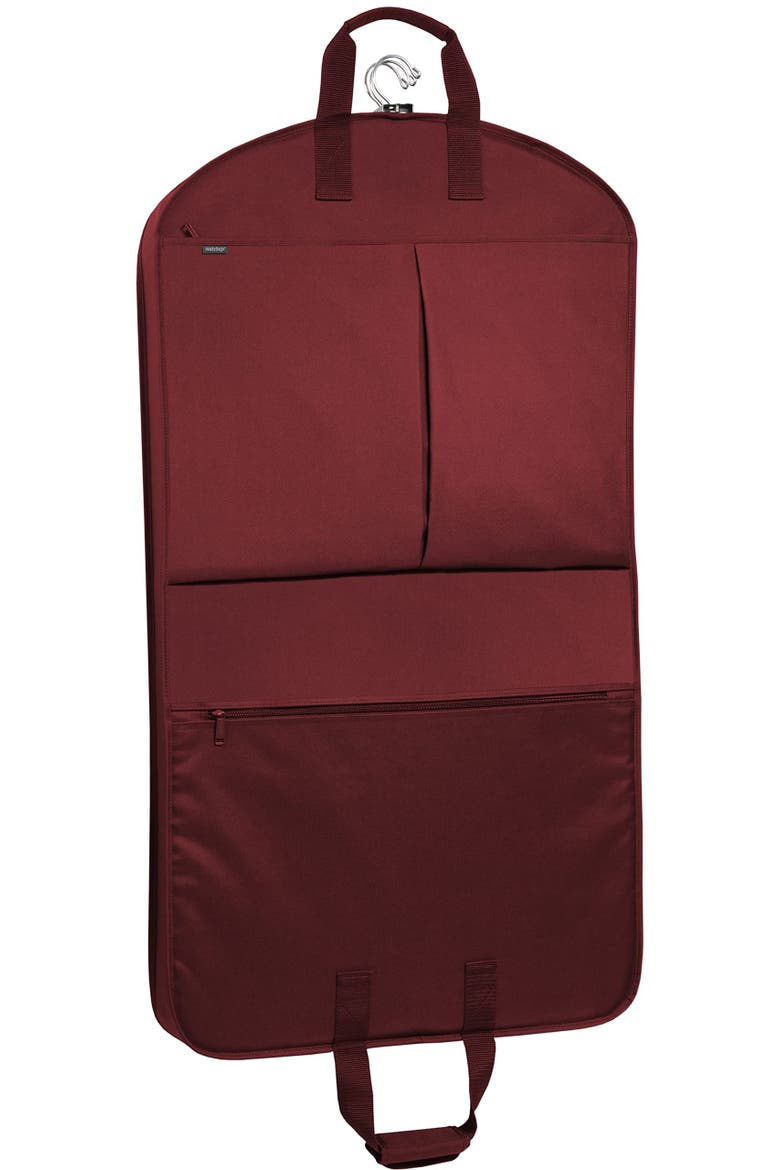 40" Deluxe Travel Garment Bag with two pockets, Alternate, color, Merlot