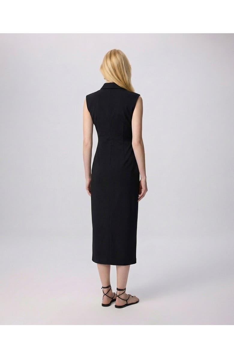 THEO The Label Thetis Techno Ruched Front Dress, Alternate, color, Black