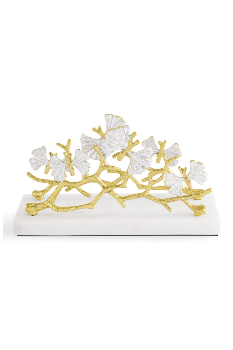 Butterfly Ginkgo Vertical Napkin Holder, Main, color, WHITE