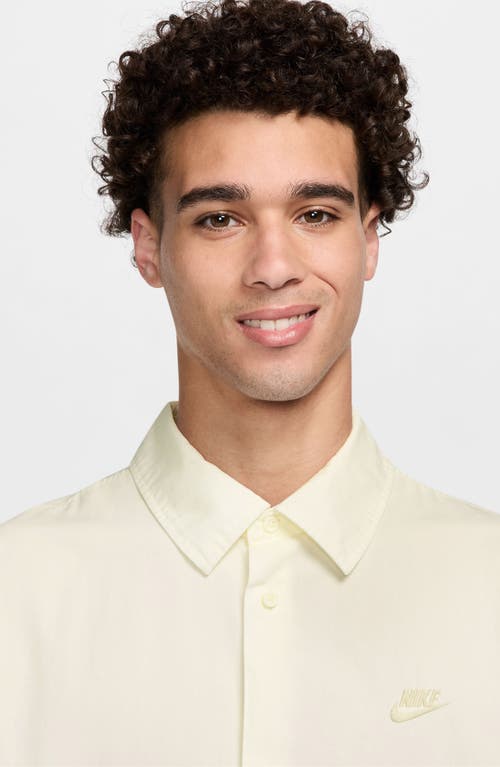 Nike Club Oversize Short Sleeve Cotton Poplin Button-up Shirt In Sail