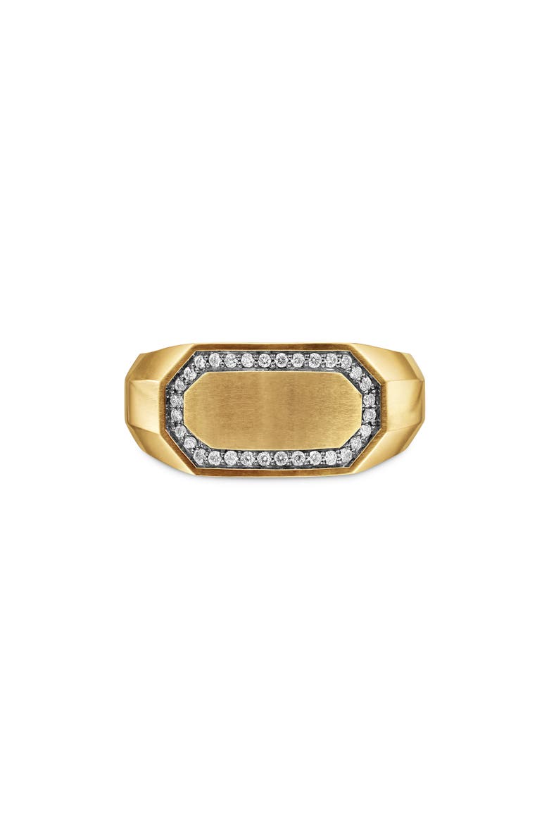 Men's Streamline® Pavé Diamond Cigar Ring in 18K Gold, Main, color, 18K YELLOW GOLD/ DIAMOND