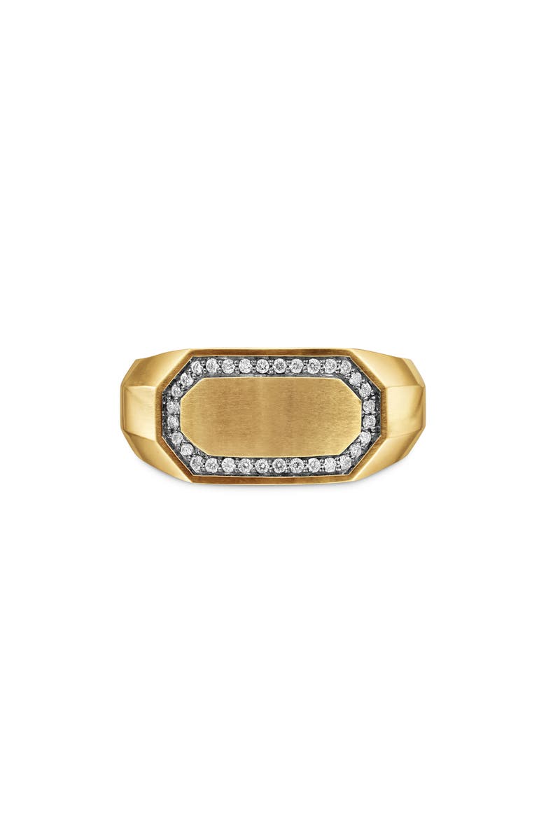 David Yurman Men's Streamline<sup>®</sup> Pavé Diamond Cigar Ring in 18K Gold, Main, color, 18K Yellow Gold/ Diamond
