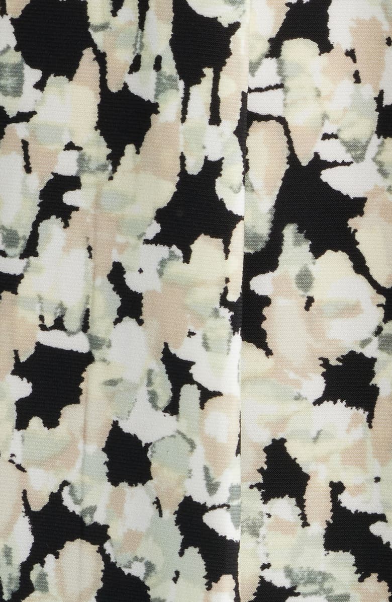 AK ANNE KLEIN Print Pleat Three-Quarter Sleeve Top, Alternate, color, Anne Black Multi