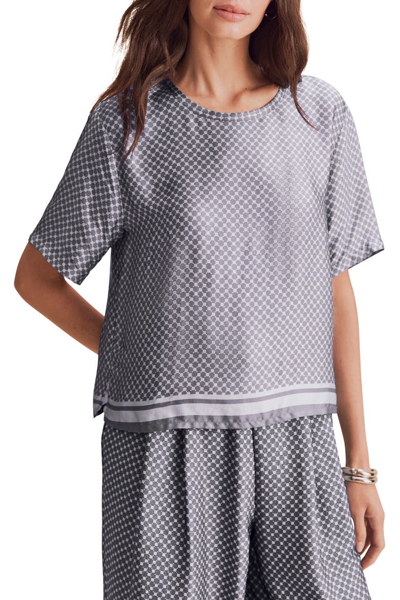 Violet Satin Top, Main, color, ASH NAVY BLUE/ MIST