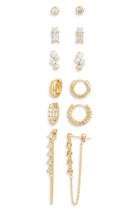 Pack of 6 Huggie & Stud Earrings