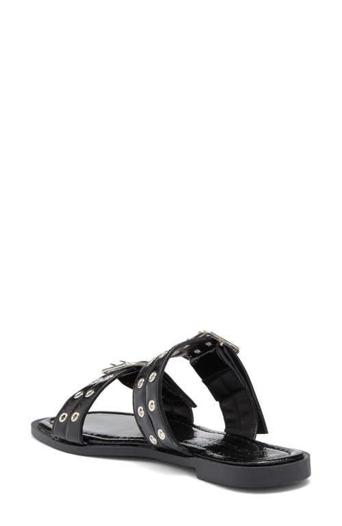 Wild Diva Lounge Belize Buckle Strap Slide Sandal In Black