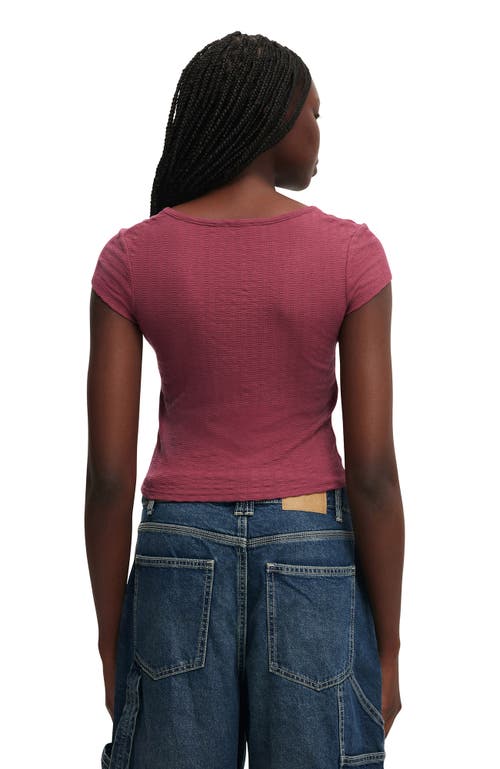 Cotton On Hailey Textured Short Sleeve In Purple