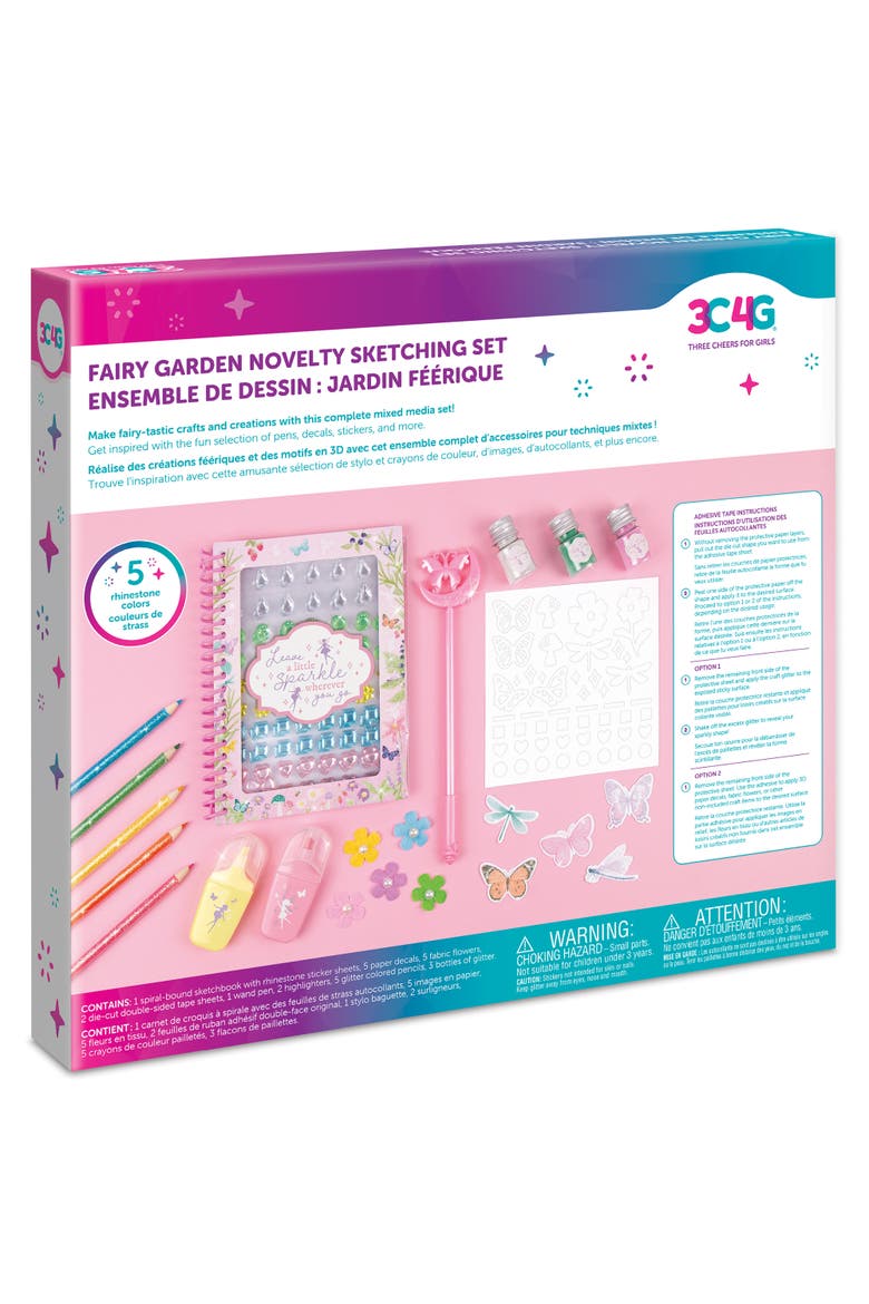 Fairy Garden Novelty Sketching Set, 24 pcs, Kids Ages 8+, Alternate, color, Multicolored