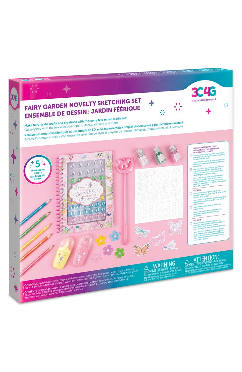 Three Cheers For Girls Make It Real Fairy Garden Novelty Sketching Set, Alternate, color, Multicolored