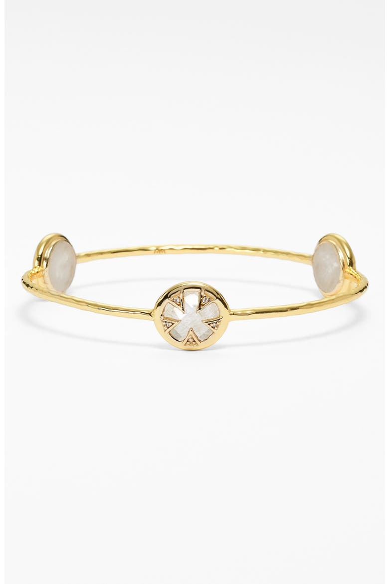 'Tessa' Station Bangle, Main, color, GOLD/ MOONSTONE/ CLEAR