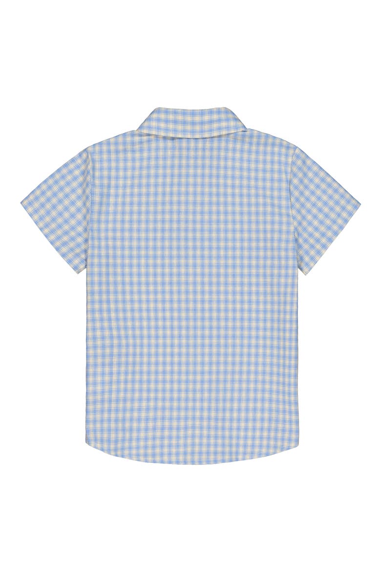 Gingham Short Sleeve Button-Up Shirt & Shorts Set, Alternate, color, LIGHT BLUE