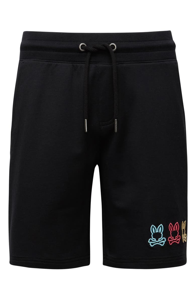 Psycho Bunny Kids' Andy Embroidered Sweat Shorts, Main, color, Black