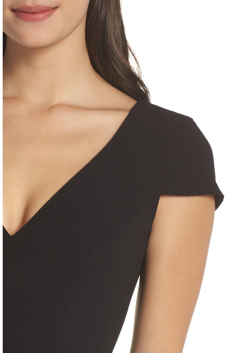 Corey Chiffon Fit & Flare Cocktail Dress, Alternate, color, BLACK
