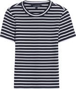 Veronica Beard Pruitt Stripe Stretch Cotton T-Shirt
