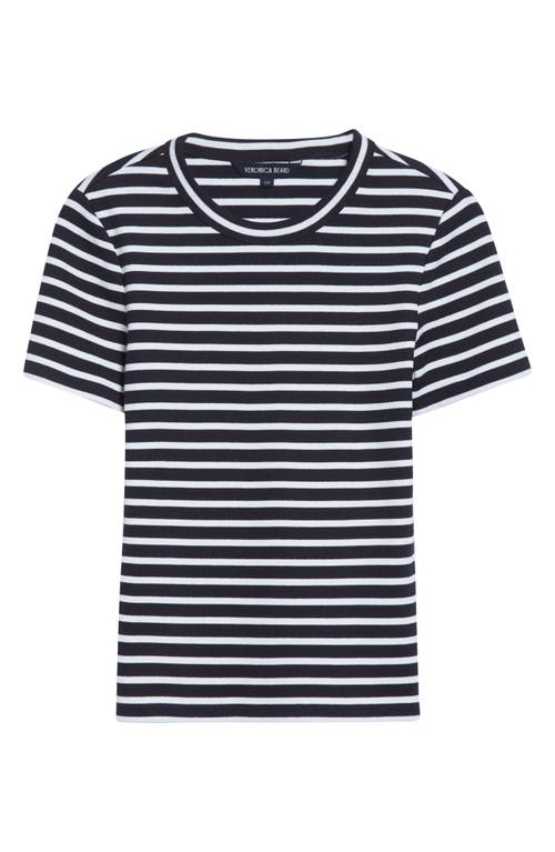 Veronica Beard Pruitt Stripe Stretch Cotton T-shirt In Blue