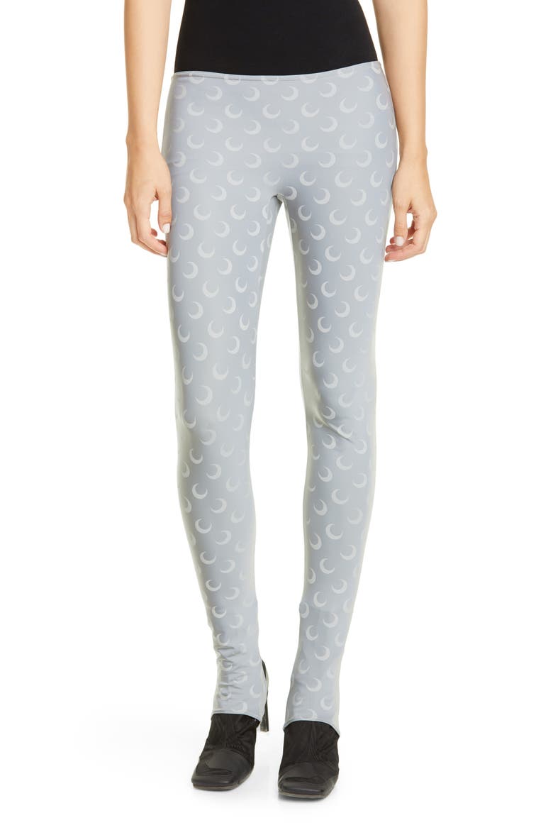 Moon Print Jersey Stirrup Leggings, Main, color, REFLECT / ALL OVER MOON GREY