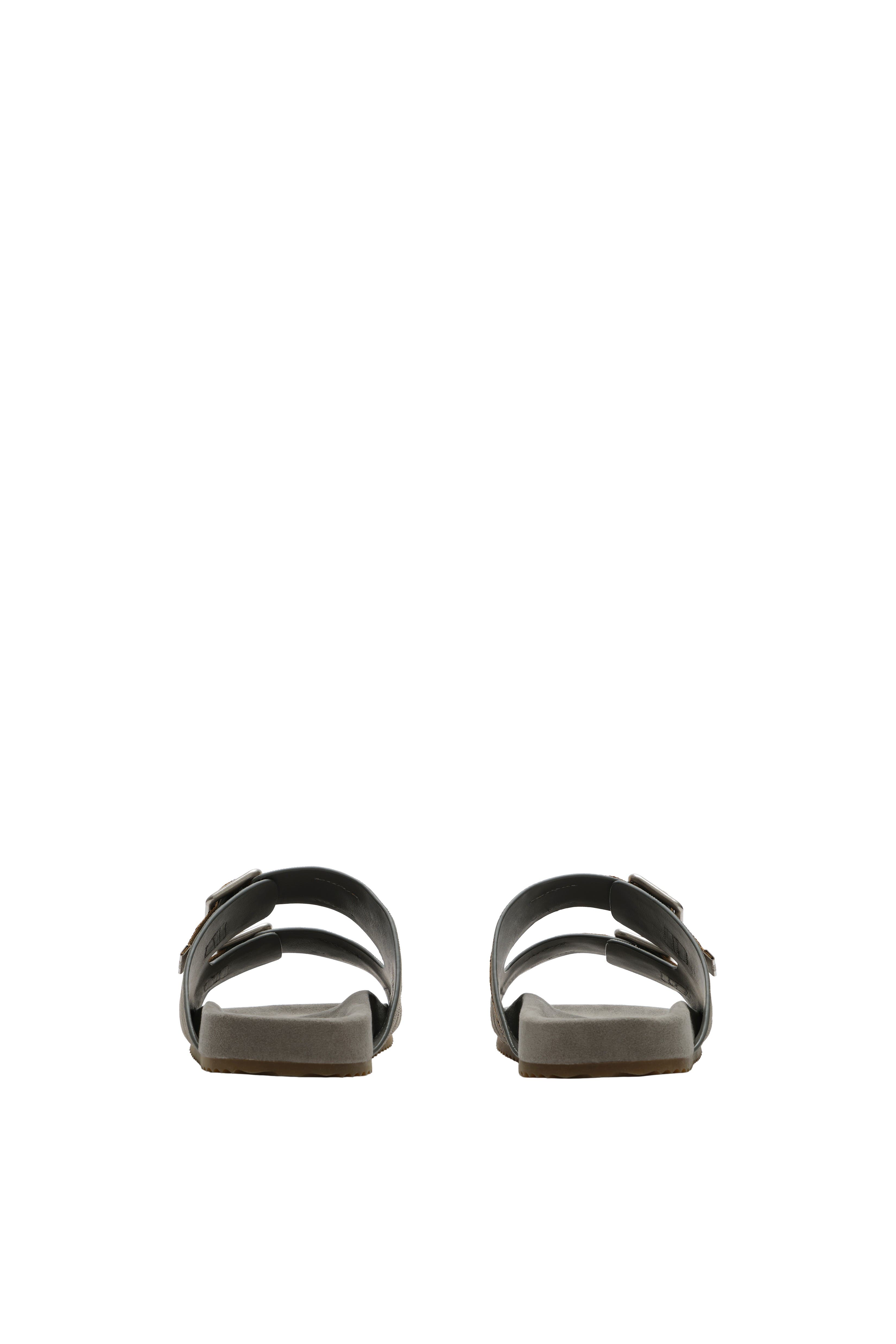 Burberry Check Suede Urchin Sandals, Alternate, color, Chino Grey