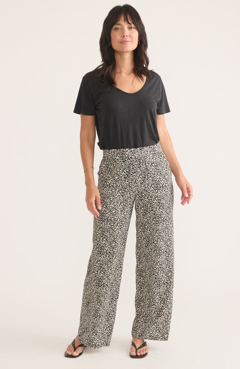 Marine Layer Allison Cheetah Print Wide Leg Trousers, Alternate, color, Light Cheetah