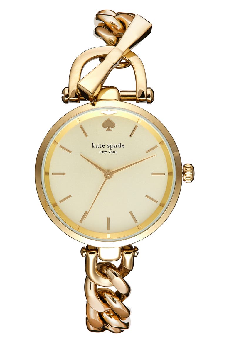 holland chain bracelet watch, 34mm, Main, color, GOLD