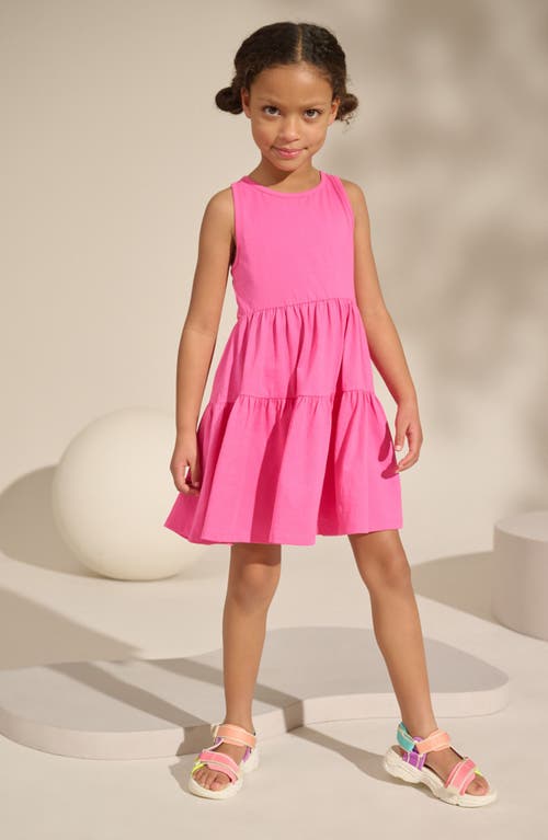 Next Kids' Tiered Cotton Jersey Tank Dress In Pink