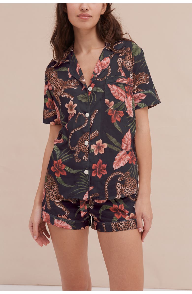 Desmond & Dempsey Short Sleeve Pajama Set, Alternate, color, Soleia Navy