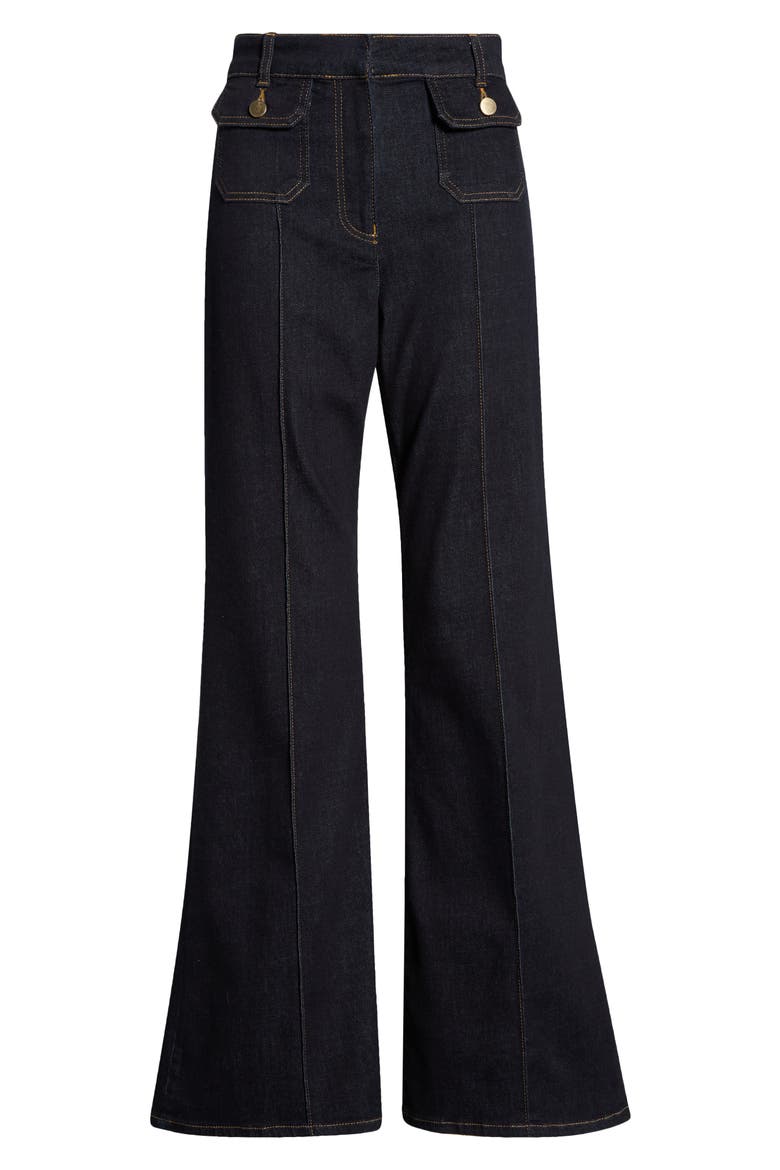 Ria High Waist Flared Jeans, Alternate, color, DARK BLUE