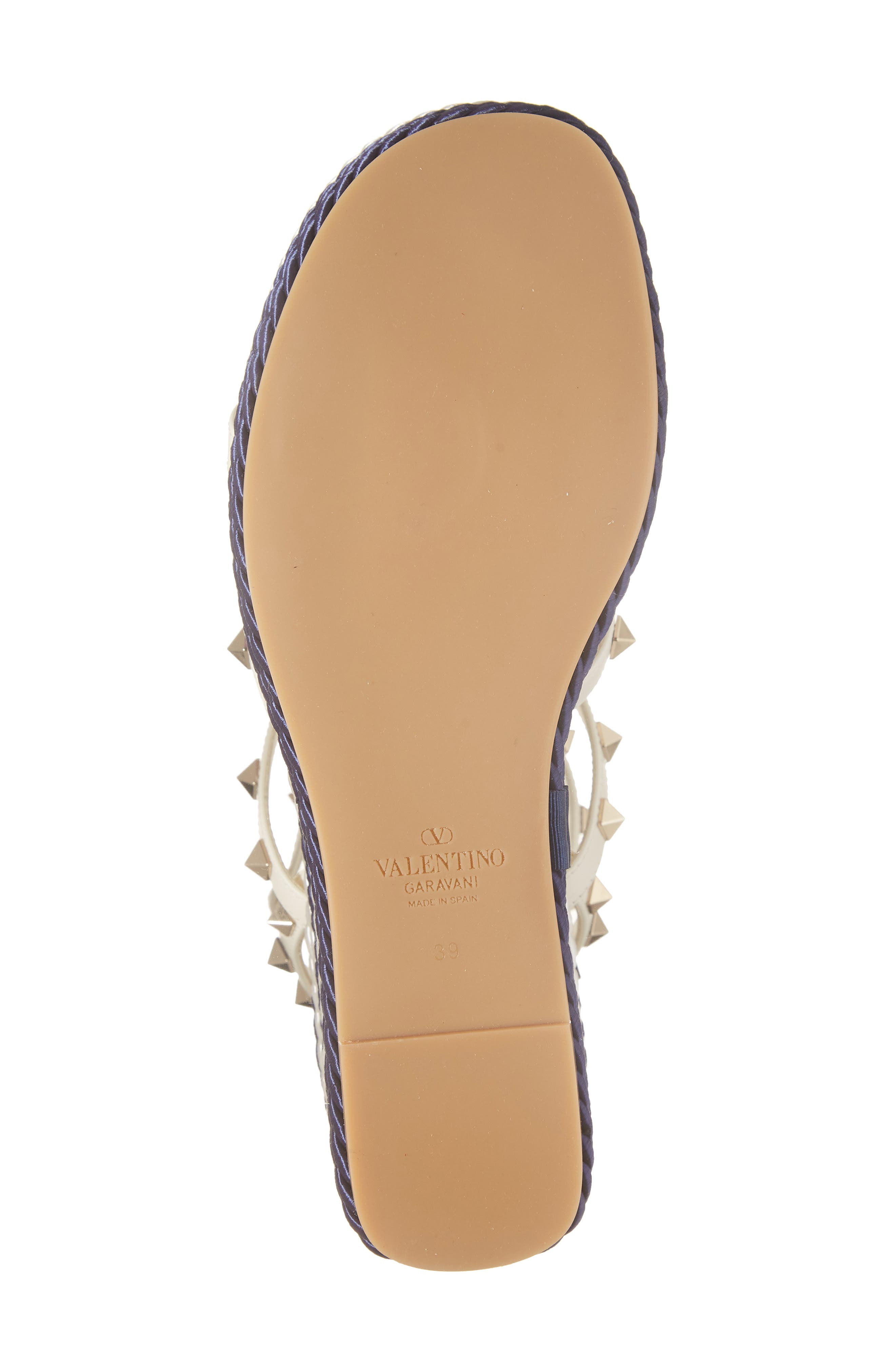 Valentino Garavani Rockstud Espadrille Wedge Sandal, Alternate, color, 