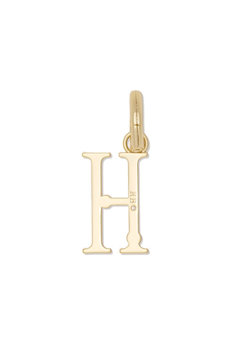 H Cubic Zirconia Charm, Alternate, color, CLEAR/ GOLD