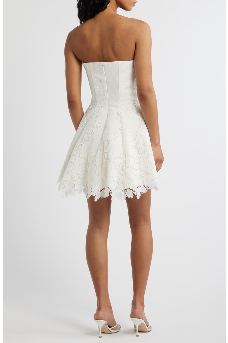 Jemma Strapless Broderie Dress, Alternate, color, WHITE