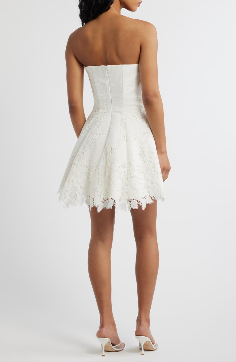 HOUSE OF CB Jemma Strapless Broderie Dress, Alternate, color, White