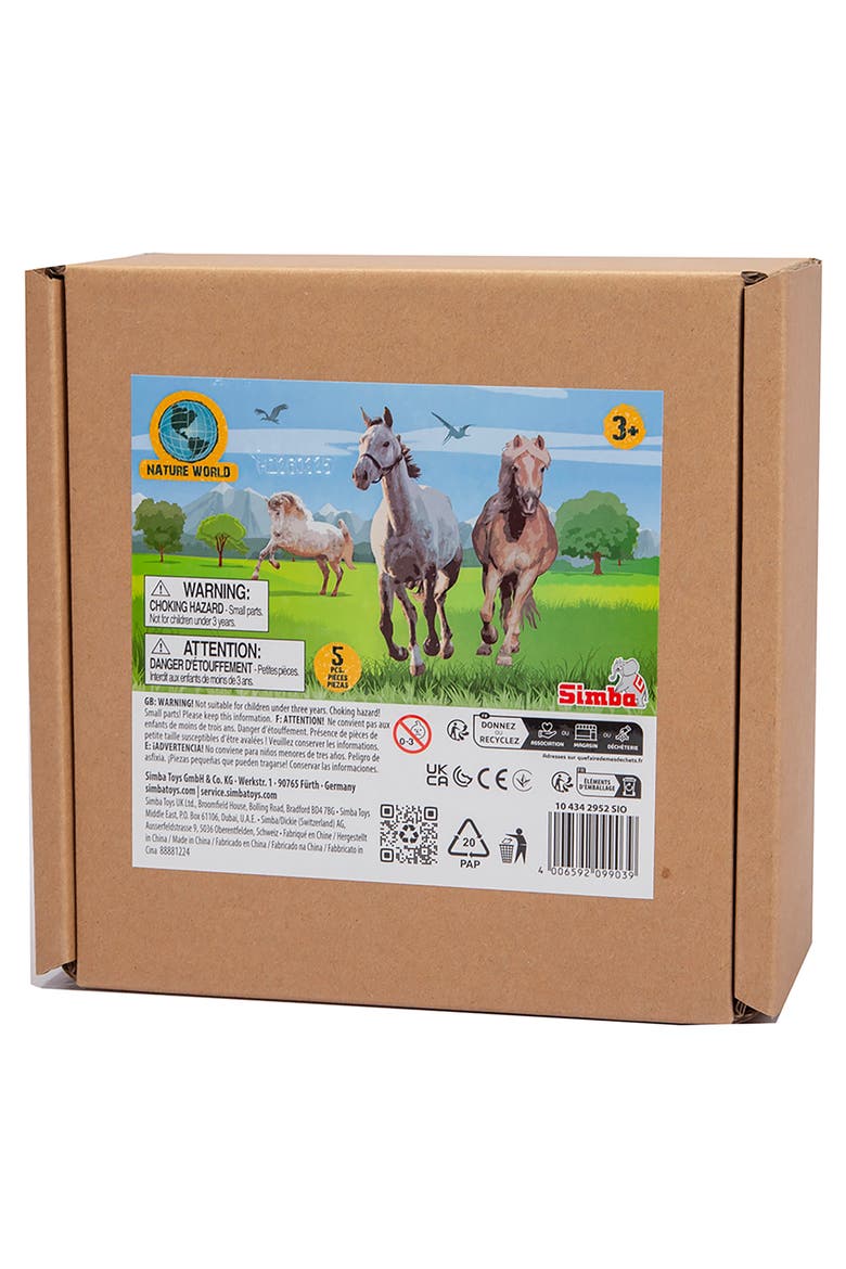 Horse Set 5 Pony Figurines Realistic Animal Toys for Kids 3+, Alternate, color, Multicolored
