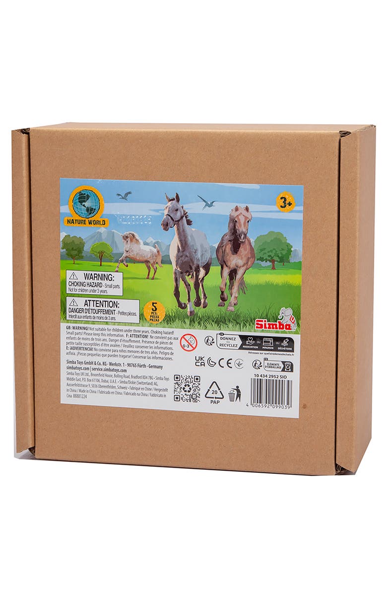 Simba Horse Set 5 Pony Figurines Realistic Animal Toys for Kids 3+, Alternate, color, Multicolored