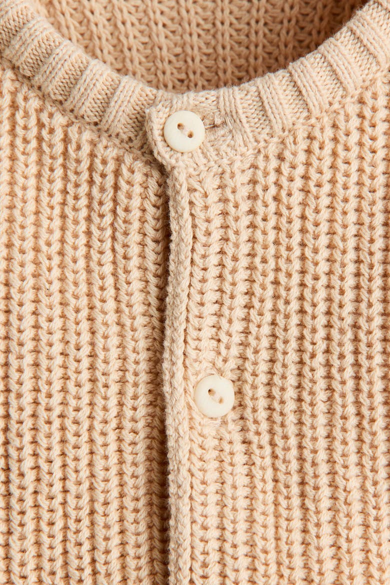 Patent-Knit Cotton Cardigan, Alternate, color, Beige