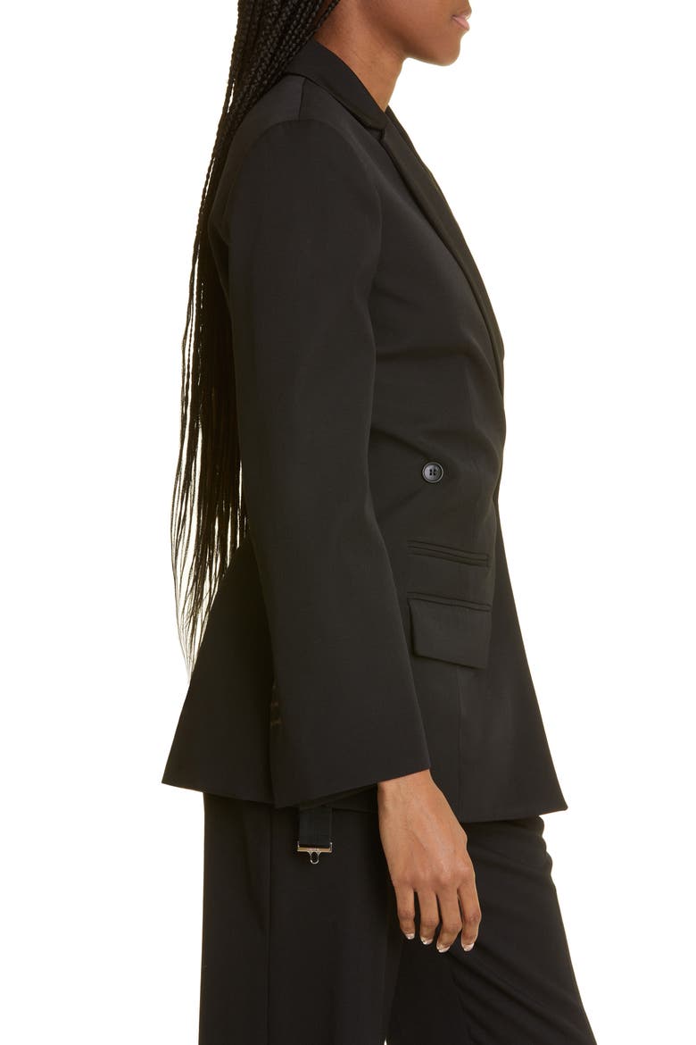 Tibau Cross Button Virgin Wool Jacket, Alternate, color, 990 BLACK