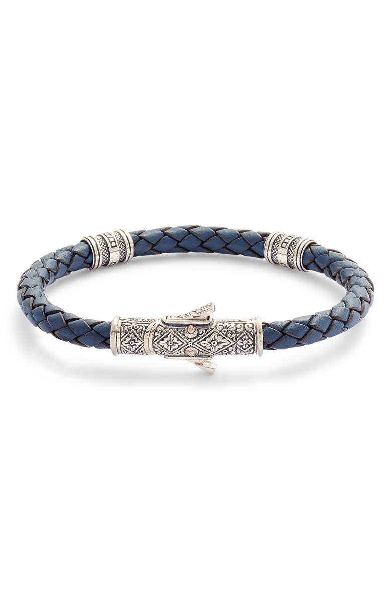 Konstantino Men's Perseus Braided Leather Bracelet, Main, color, 