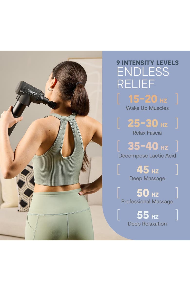 Lifepro Sonic LX Heated Deep Tissue Massage Gun Portable Handheld Percussion Massager, Alternate, color, 