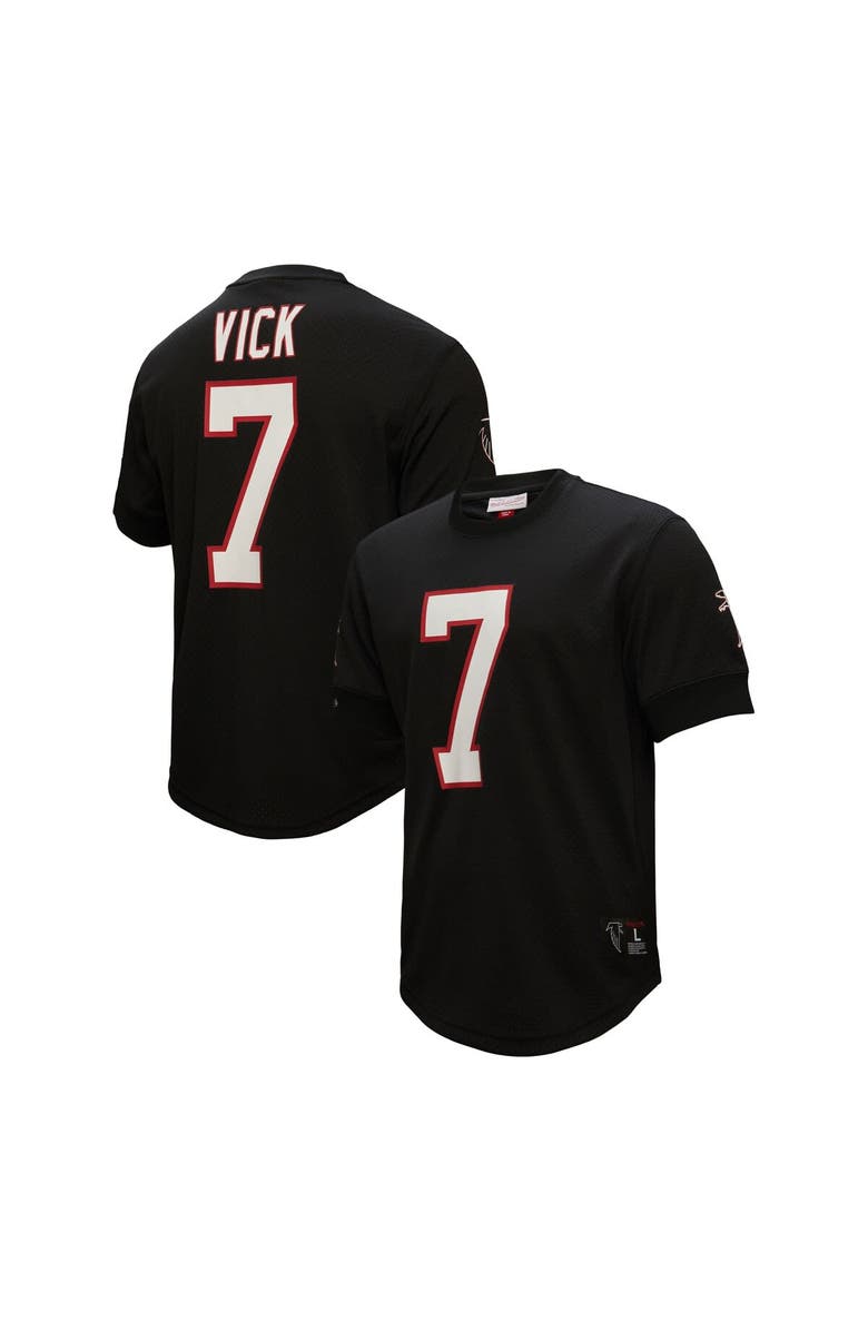 Mitchell & Ness Men's Mitchell & Ness Michael Vick Black Atlanta Falcons Retired Player Name & Number Mesh Top, Main, color, 