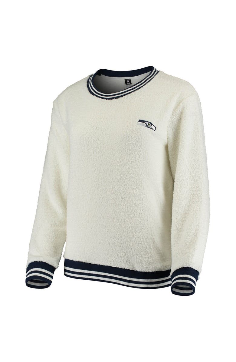 CONCEPTS SPORT Women's Concepts Sport Cream/Navy Seattle Seahawks Granite Knit Pullover Sweatshirt, Alternate, color, 