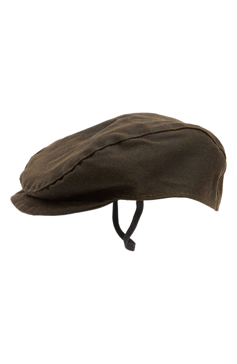 Barbour Wax Cotton Dog Flat Cap, Alternate, color, 