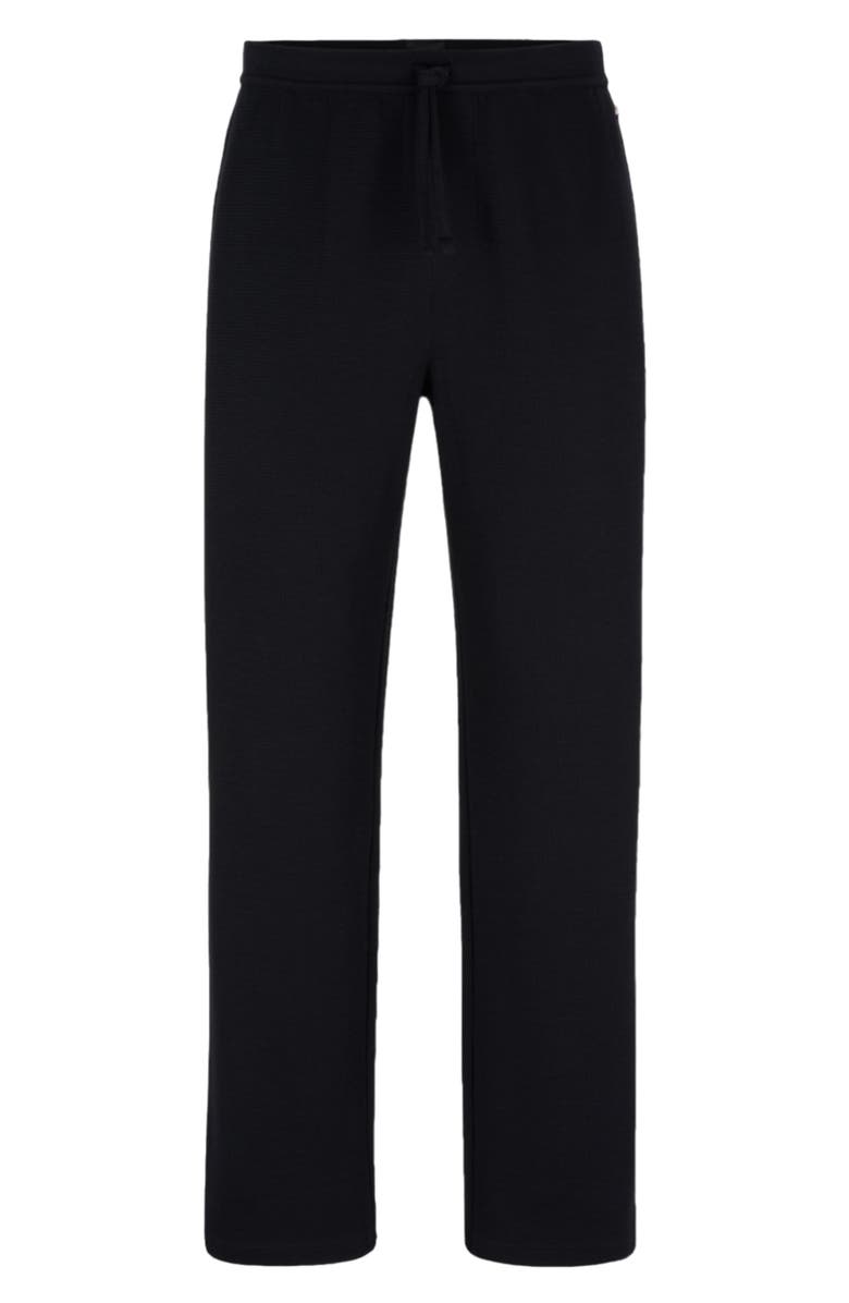 BOSS Waffle Cotton Blend Pajama Pants, Main, color, Black